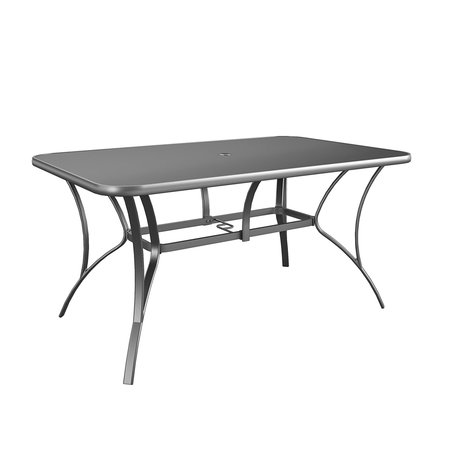 Cosco Outdoor Living Paloma Steel Rectangular Patio Dining Table, Charcoal 88646CHCE